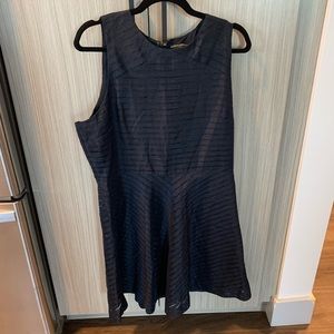 Banana Republic - Navy Dress - Size 14 - Mesh Line Overlay Detailing